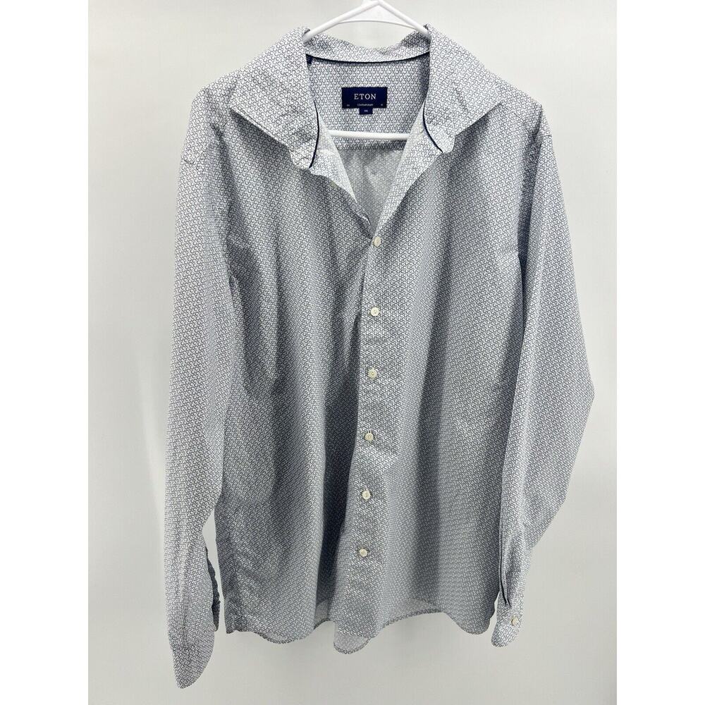 Eton Dress Shirt Mens Sz XXL Contemporary Brighton Button Up Blue
